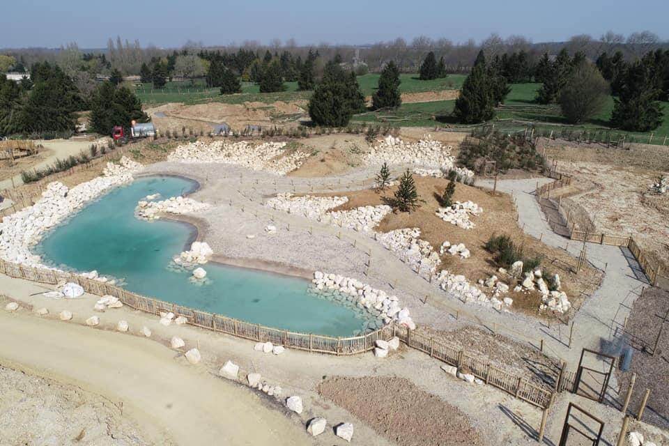 Sentier des manchots de Parrot World vu du ciel