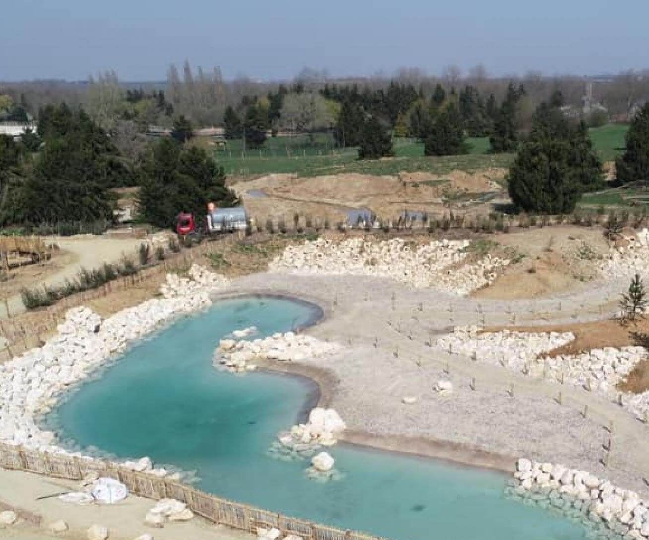 Sentier des manchots de Parrot World vu du ciel